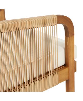 Acacia & Wicker Outdoor Club Chairs - Brown/Beige