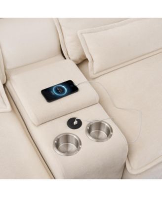 Streamdale Modern U-Shaped Sofa with Console, USB, Sleeper Couch