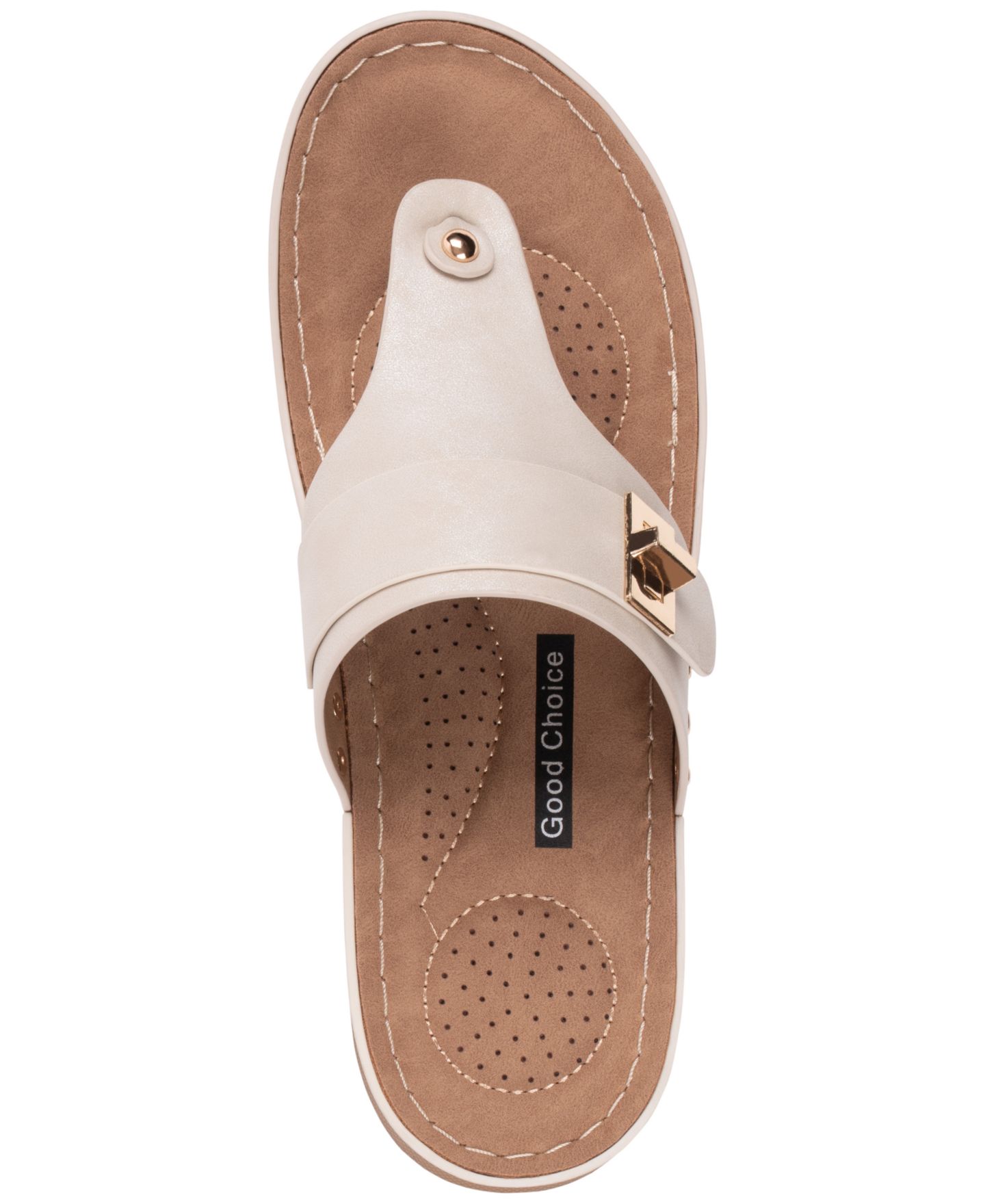 Женские сандалии GC Shoes Arla Thong Slip On Comfort, цвет: Бежевый — фото 4