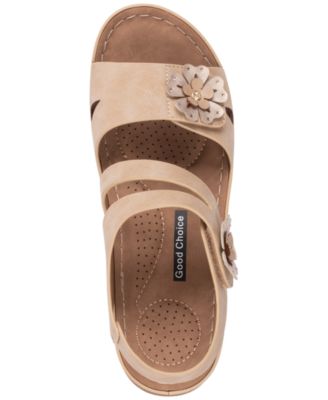Women's Cadance Double Band Rosette Comfort Sandals