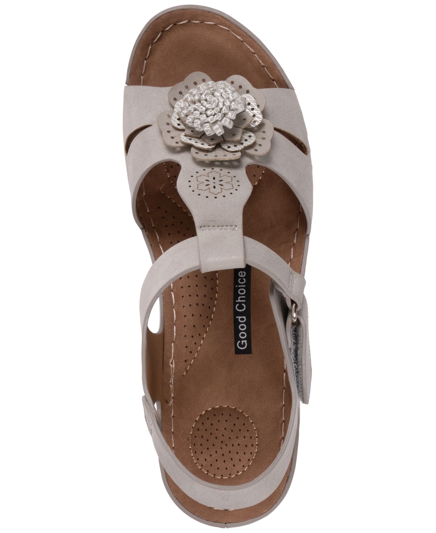 Женские сандалии GC Shoes Chirp Floral Wedge, цвет: Светлый серый — фото 4