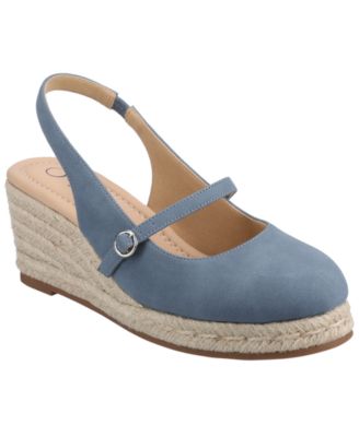 Journee Women's Asmyna Slingback Mary Jane Espadrille Wedges