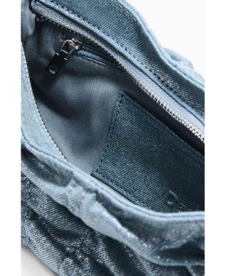 Women's Small ruched denim bag