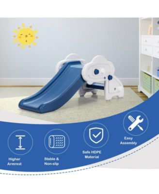 Kids Indoor Slide Freestanding Toddler Slide with Climbing Steps and Handrails