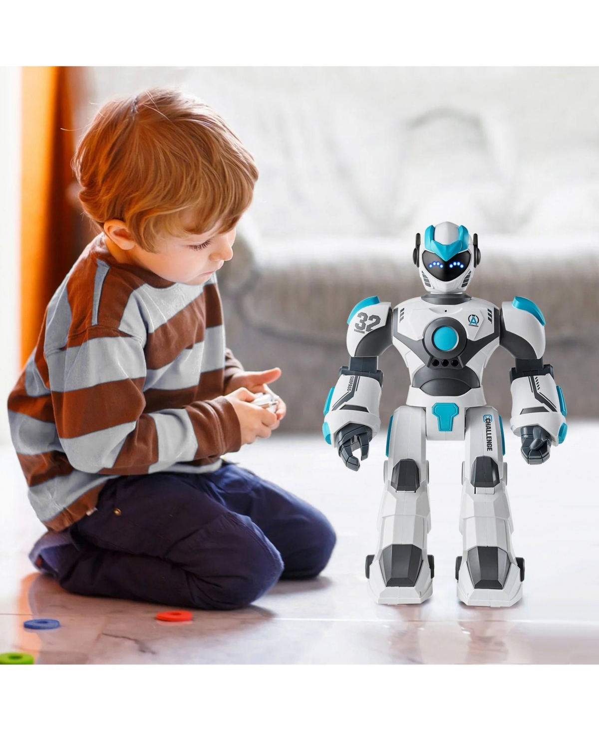 Hongge Interactive Rc Robot Toy with Voice Control Music Stories and Programming Play