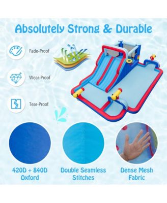 Inflatable Water Park for Kids with Dual Slides Climbing Wall and Splash Pool