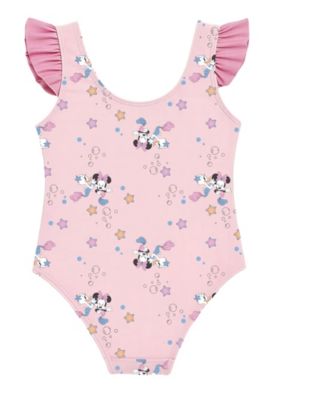 Baby Girls' Minnie Short-Sleeve Cover-Up, Swimsuit and Bucket Hat, 3-Piece Set