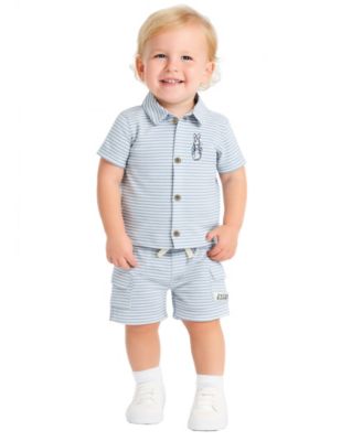Baby Boys' Peter Rabbit Button-Down Shirt and Shorts, 2-Piece Set