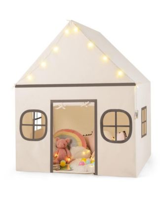 Kids Play Tent Large Playhouse with Door Curtain and Star Lights