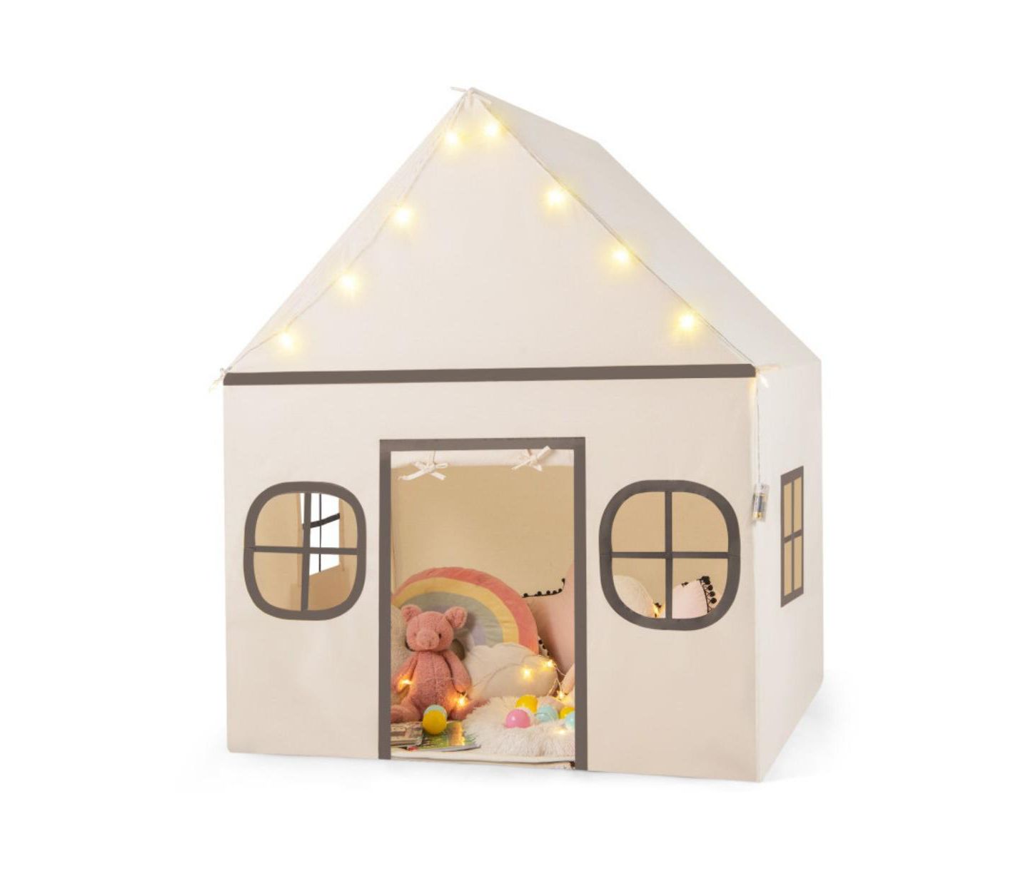 Детская игрушка HONGGE Star Lights Play Tent With Door Curtain, Ages 3+, цвет: Бежевый / Хаки — фото 1