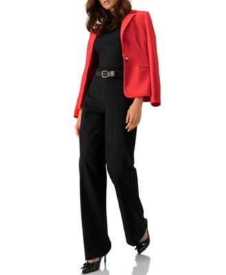 Women's Single-Button Blazer in Vibrant Red
