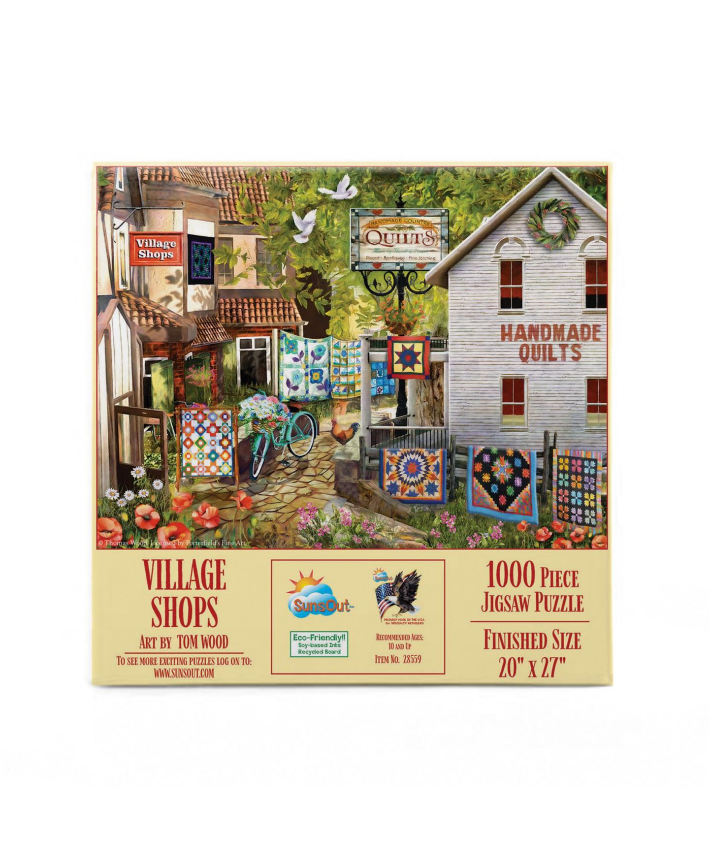 Детский пазл SunsOut Village Shops 1000 Piece Interlocking Jigsaw Puzzle, Ages 15+ — фото 2
