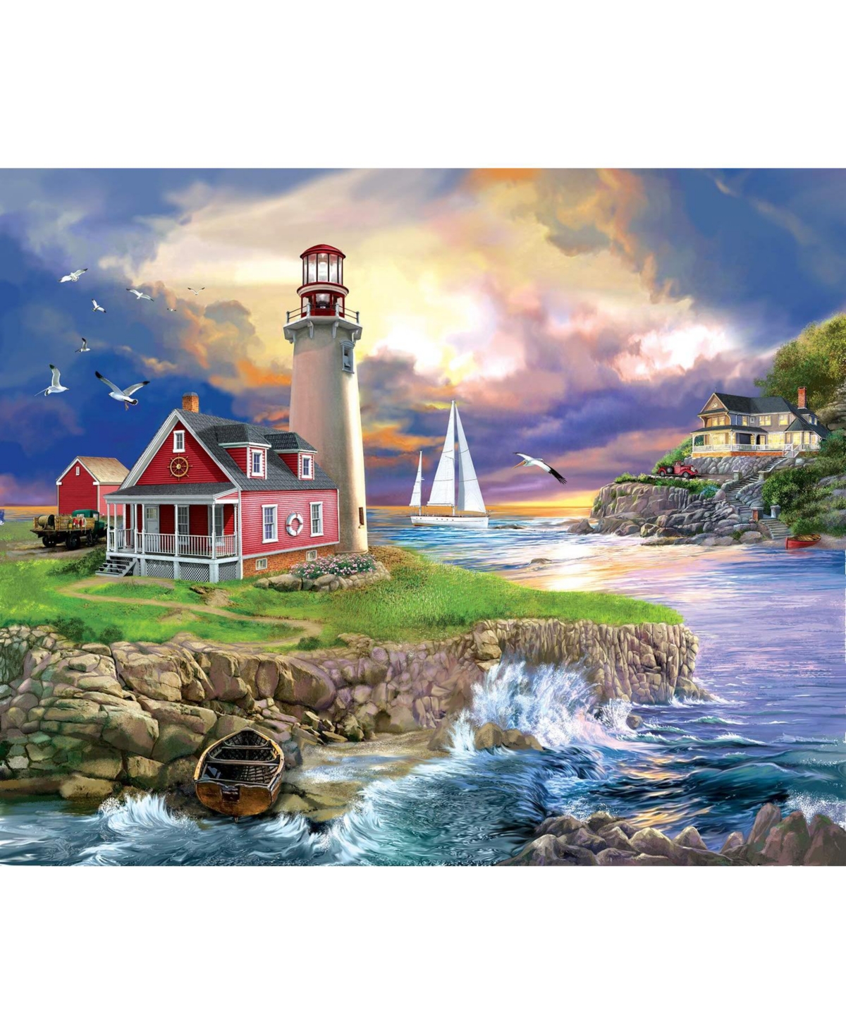 Sunset Point Lighthouse 1000 piece Jigsaw Puzzle for Adults