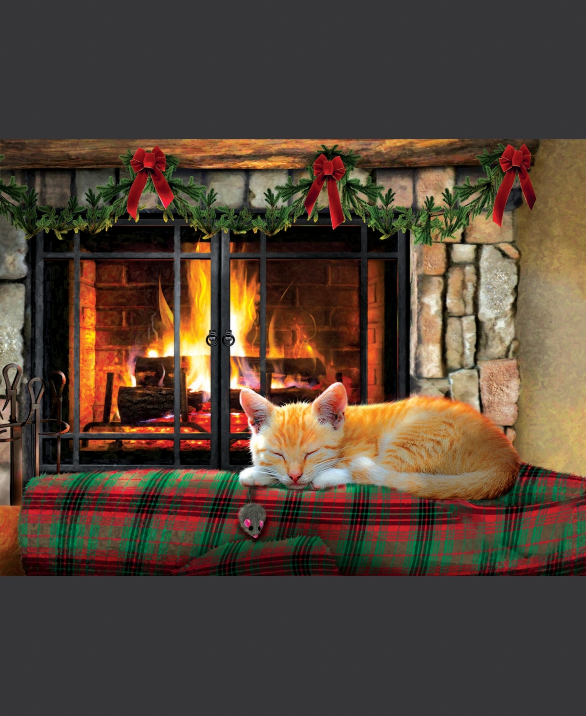 SunsOut Fireside Snooze 500 piece Jigsaw Puzzle for Adults Christmas