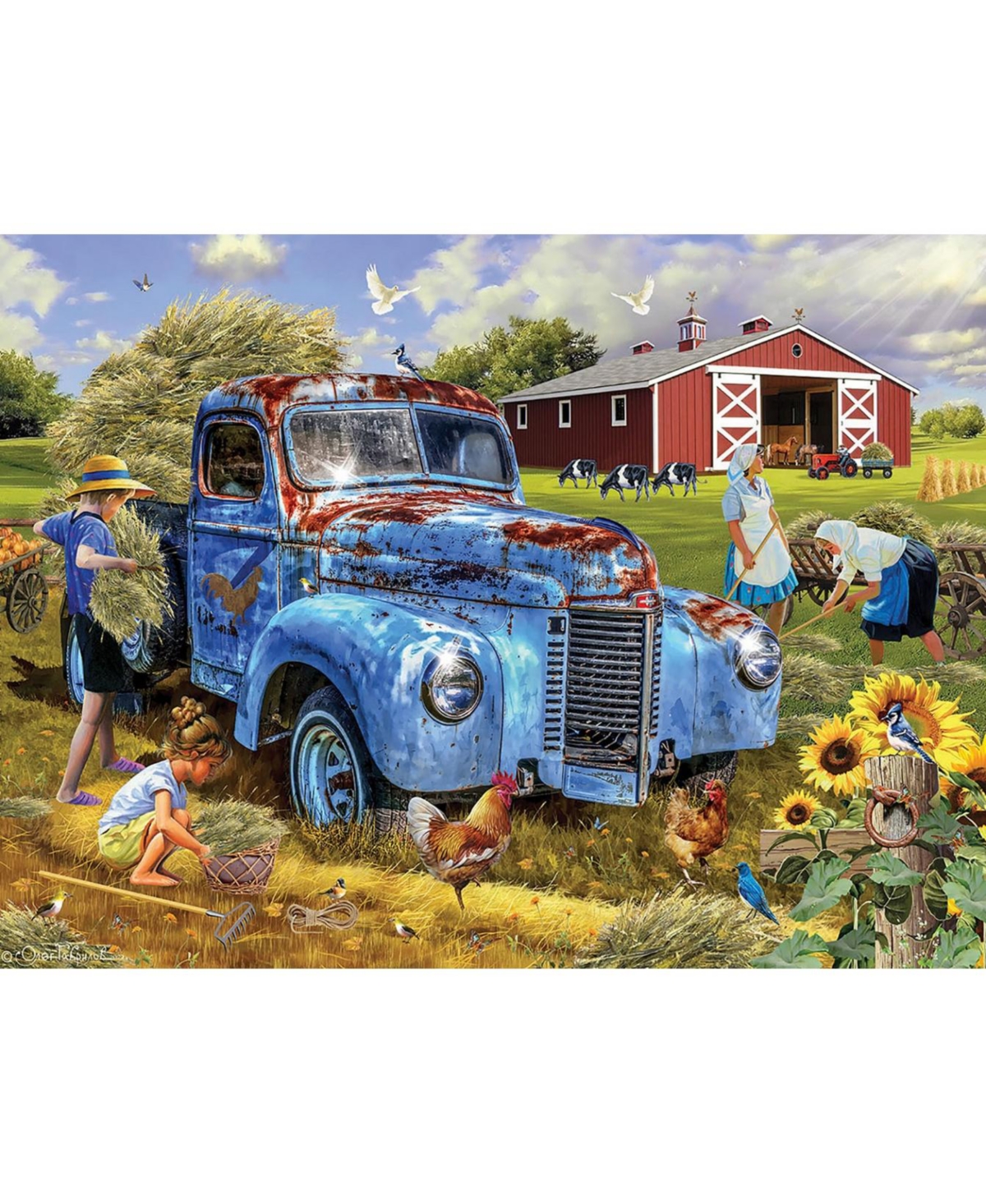SunsOut Hay Harvestng 500 piece Jigsaw Puzzle for Adults