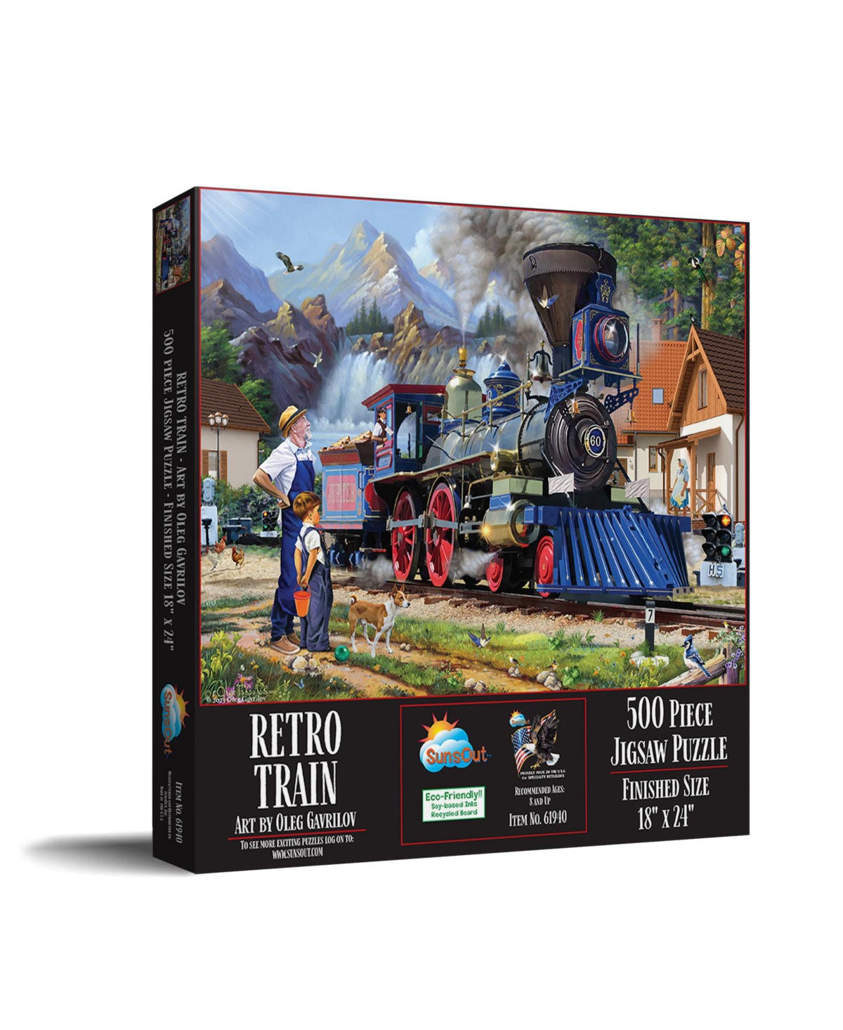 SunsOut Retro Train 500 piece Jigsaw Puzzle for Adults