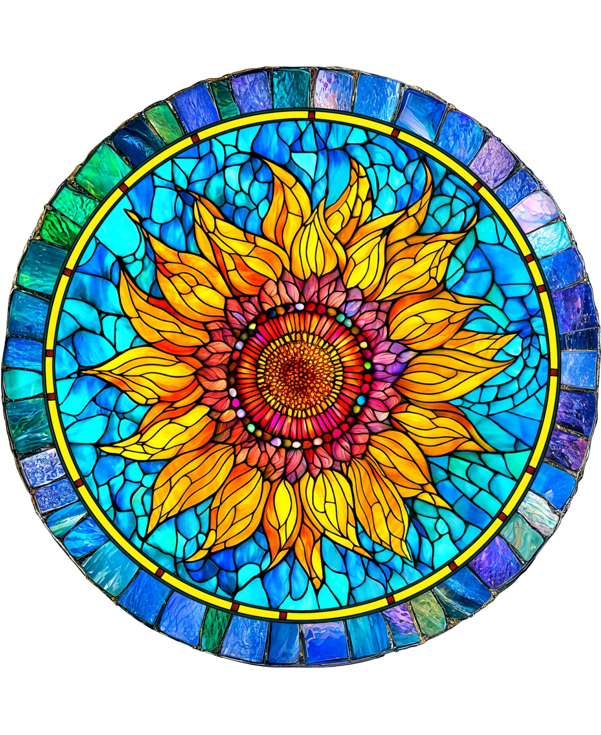 SunsOut Sunflower Mandala 500 piece Jigsaw Puzzle for Adults Round