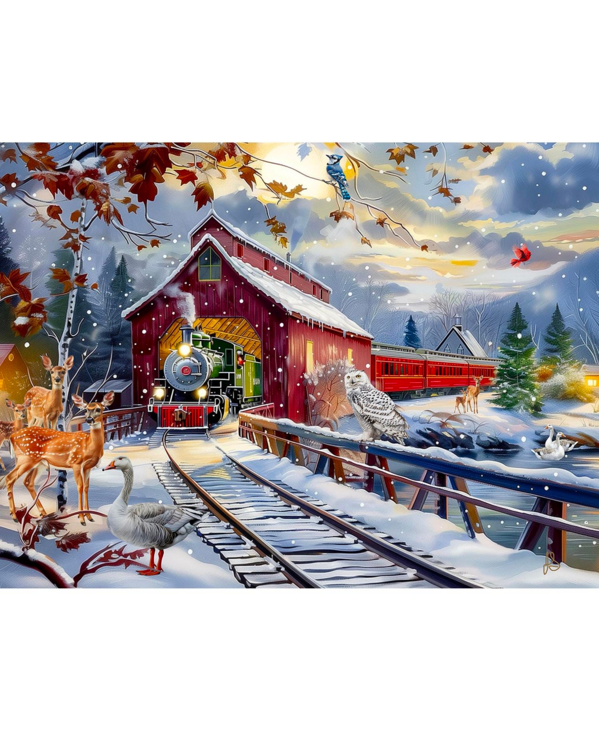 SunsOut Winter Creek 1000 piece Jigsaw Puzzle for Adults Christmas