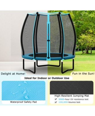 Kid's Indoor Trampoline with Safety Enclosure Bungee Cords and Galvanized Steel Frame