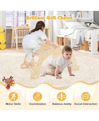 Kids Montessori Climbing Arch and Sensory Activity Table with Multi Skill Play Features