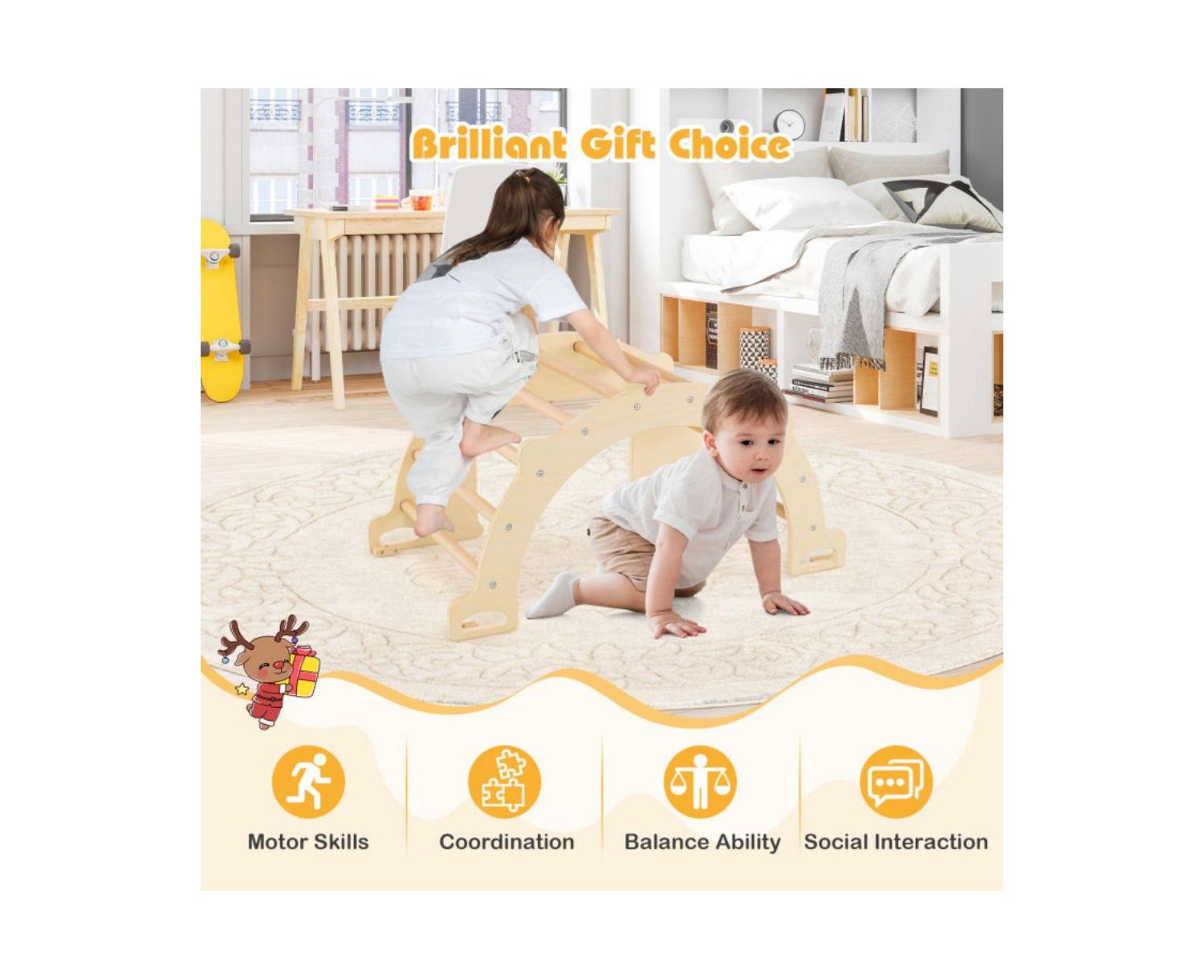 Montessori Climbing Arch and Sensory Activity Table