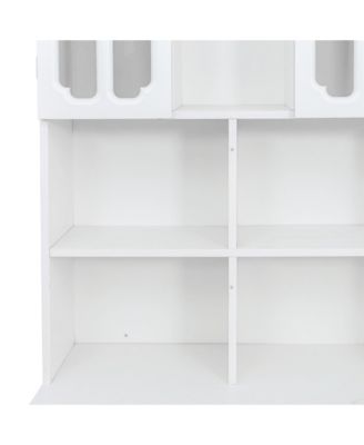 Streamdale L-Shaped Computer Desk with Drawers, Bookshelf, Hutch, White