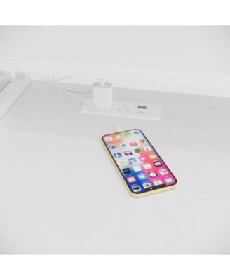  47" Multifunctional Desk with Power Outlet and Storage