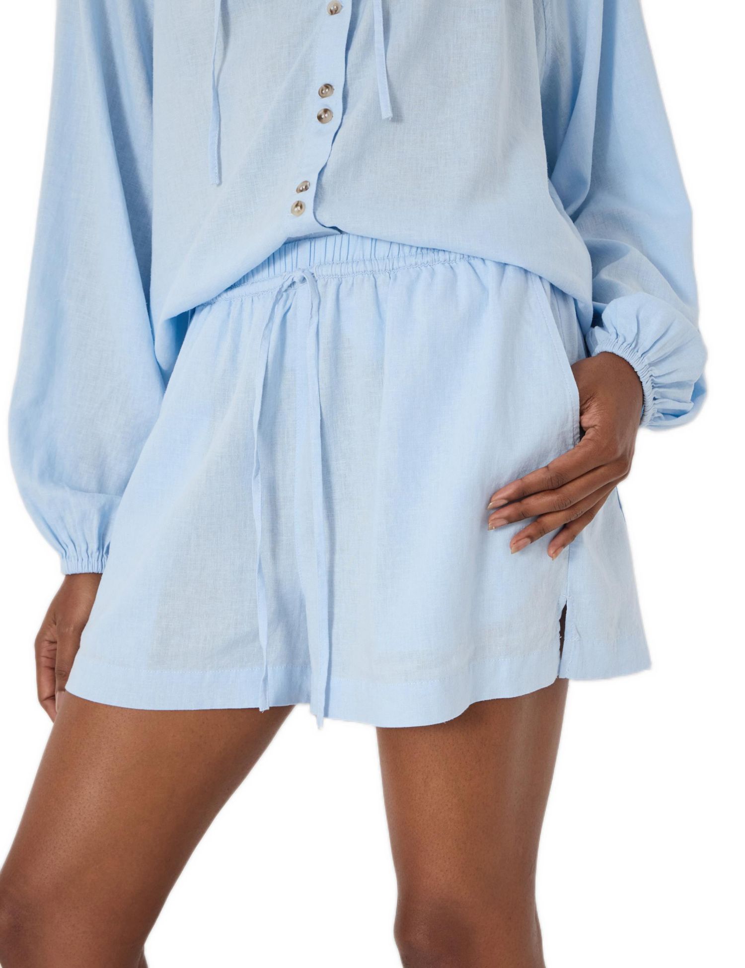 Women's Ernie Gathered Linen Beach Short
