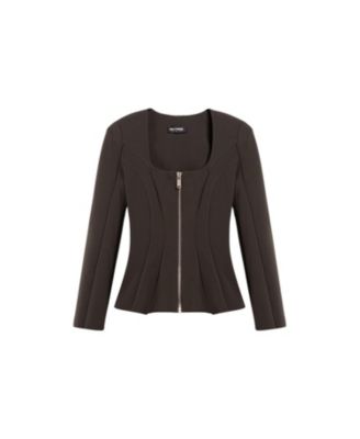 Women's Zip-Front Structured Top