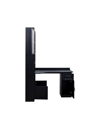  L-Shaped Computer Desk with Drawers and Hutch