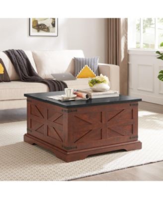  Rustic Farmhouse Coffee & End Table Set with Lift Top