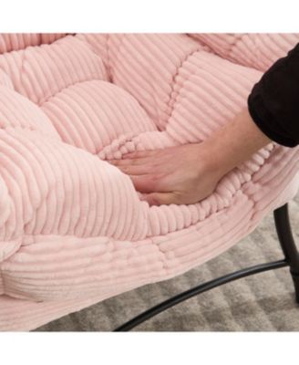 Pink Lazy Chair with Ottoman