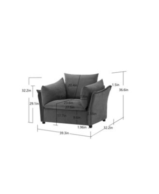 Modern Style Chenille Oversized Armchair Accent Chair Single Sofa Lounge Chair for Living Room, Bedroom
