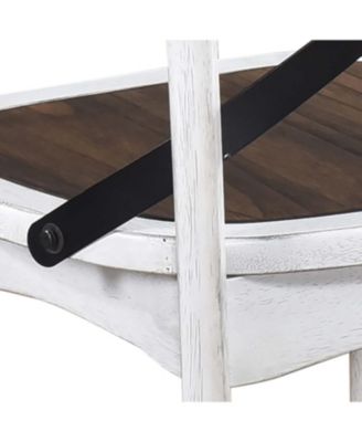 2 Pieces Set Dining Side Chair Rustic Modern Farmhouse Design Retro Design With Metal X Design