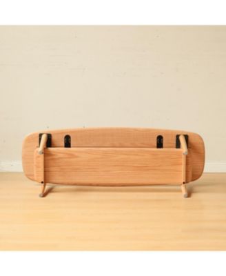 Solid Wood Coffee/Study Table - Natural - Shelf - 100x40x42cm