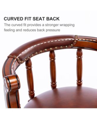 Cow Leather Swivel Bar Stool - 26" - Brown