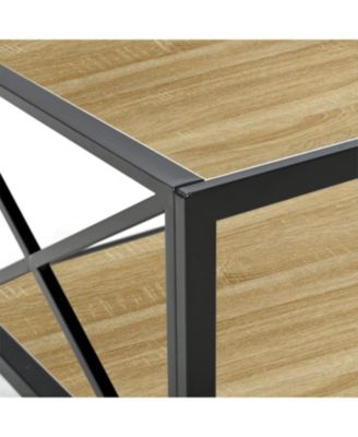Modern Glass & Wood Coffee Table