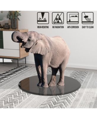 24" Round Black Tempered Glass Table Top - 1/2" Thick