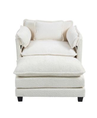 Oversized Boucle Sofa Bed with Ottoman