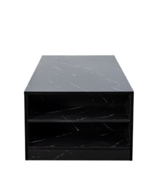 LED Coffee Table with Storage & Shelf