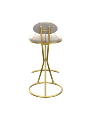  Stripe Velvet Bar Stools Set of 2
