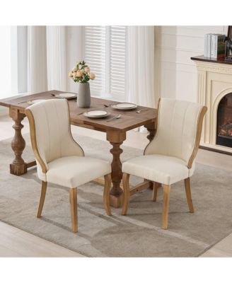 Snow Velvet Dining Chairs, Beige, Set of 2