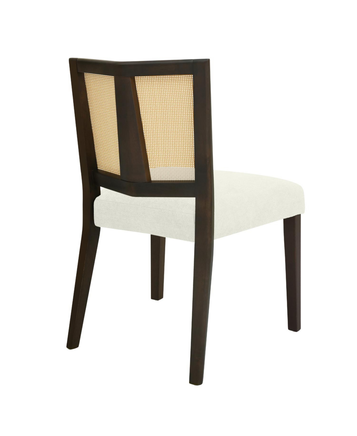 Streamdale Rattan Dining Chair Without Arm(dark brown+beige) Set of 2