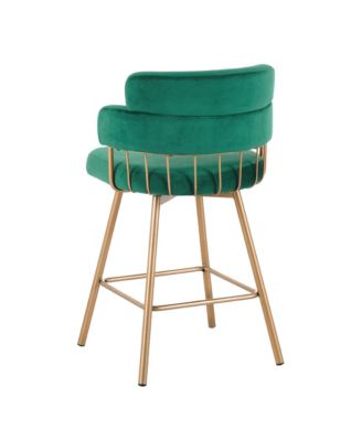 Streamdale 26" Swivel Bar Stools Set of 2, Upholstered with Backs, Green