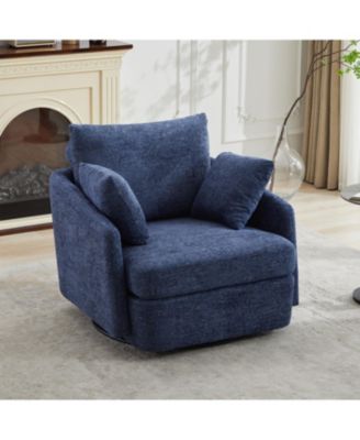 Streamdale Chenille Swivel Accent Chair with Pillows