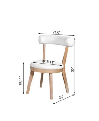 Set of 2 Modern Upholstered Dining Chairs, Rubberwood