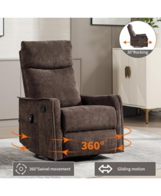 + 1 Pc. + Fabric + Heat Massage, Swivel + Rocker Recliner Chair
