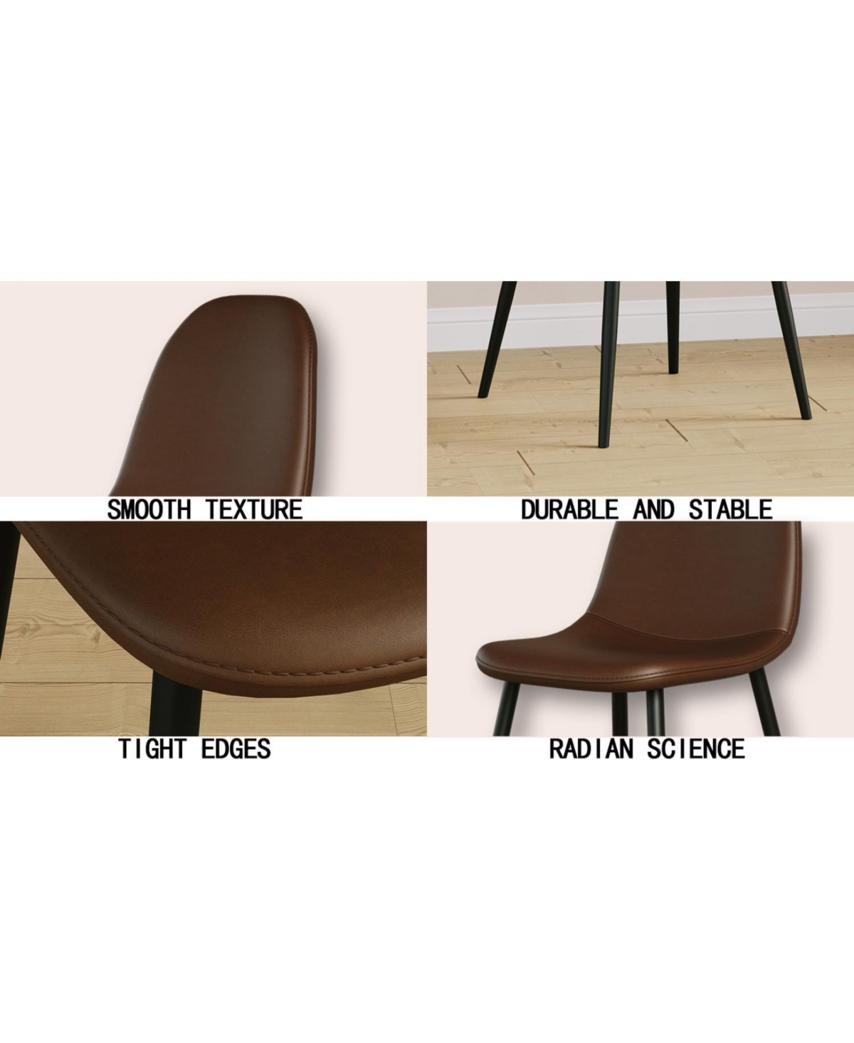 Streamdale Furniture Saddle Leather Dining Chairs (Set of 4)
