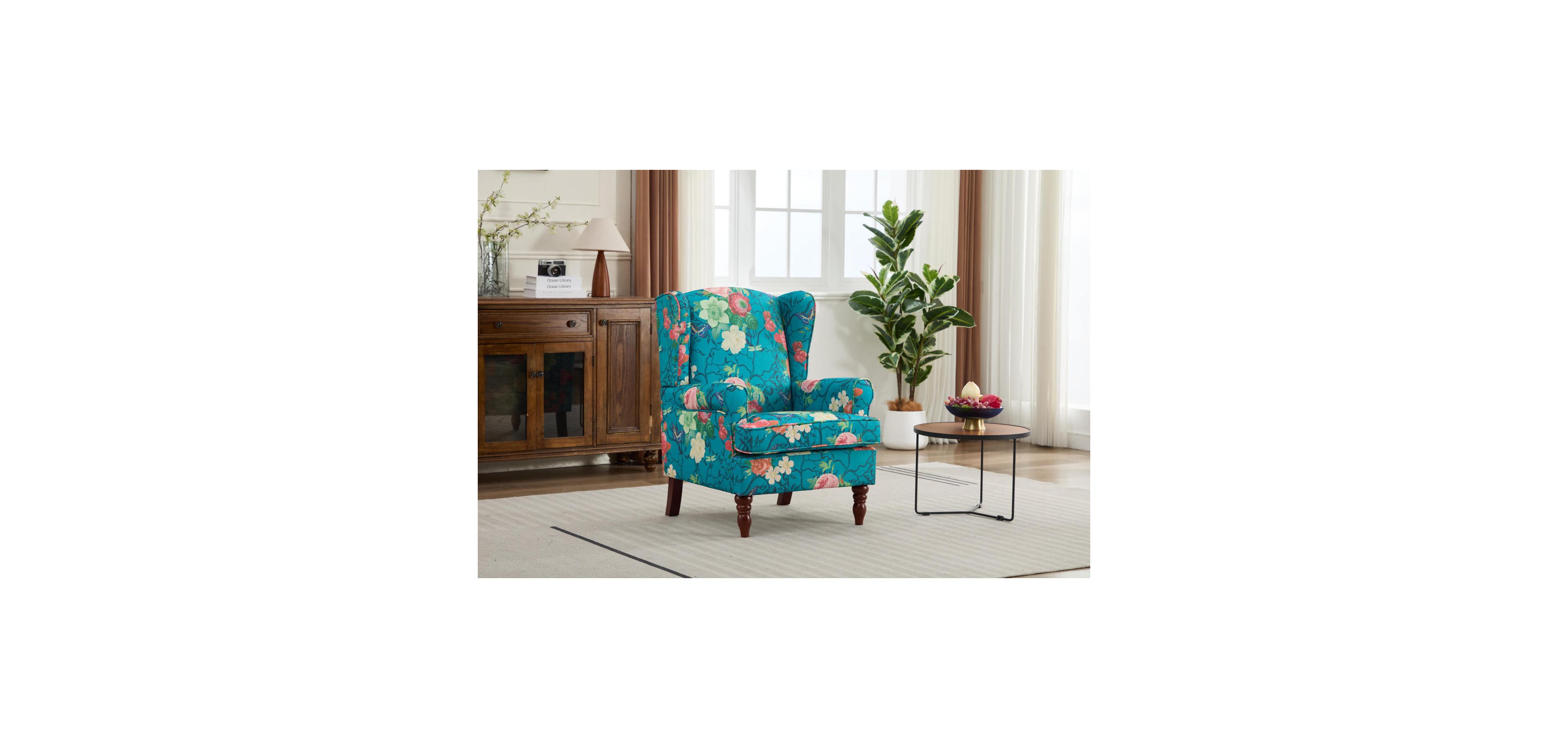 Streamdale Furniture Floral Cyan Chair