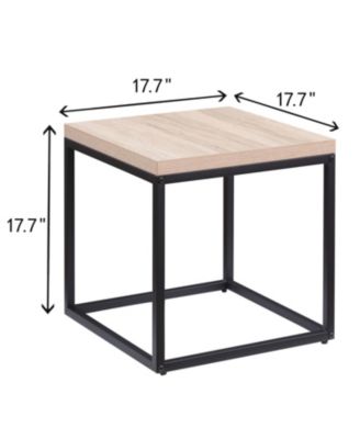 Square Wood & Metal End Table